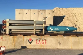 Quả bom trước khi được phóng đi. (Nguồn: hurriyetdailynews.com)