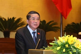 Chủ nhiệm Ủy ban Tài chính, Ngân sách của Quốc hội Nguyễn Đức Hải trình bày các báo cáo thẩm tra về ngân sách nhà nước. (Ảnh: Phương Hoa/TTXVN)
