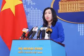 Người Phát ngôn Bộ Ngoại giao Lê Thị Thu Hằng thông báo một số hoạt động ngoại giao của Việt Nam. (Ảnh: Lâm Khánh/TTXVN)