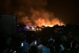 Hiện trường vụ cháy. (Ảnh : Nguyễn Văn Việt/TTXVN)