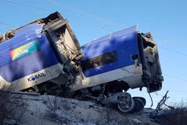 Hiện trường vụ tai nạn. (Nguồn: Yonhap)