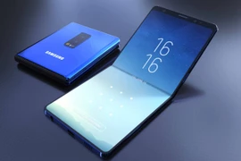 Một mẫu ý tưởng về điện thoại có thể gập lại của Samsung. (Nguồn: TechSpot)