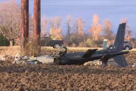 Hiện trường vụ rơi máy bay. (Nguồn: WCAX)