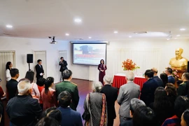 Đại biện Phạm Thúy Nga tại Australia phát biểu tại Lễ kỷ niệm 75 năm Quốc Khánh. (Ảnh: Nguyễn Minh/Vietnam+)