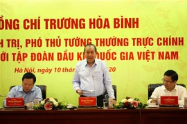 Phó Thủ tướng Thường trực Trương Hòa Bình kết luận buổi làm việc. (Ảnh: Huy Hùng/TTXVN)