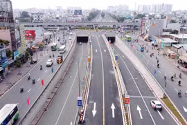 Nút giao thông An Sương trở thành nút giao hoàn chỉnh, với quy mô ba tầng. (Ảnh: Tiến Lực/TTXVN)