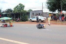 Hiện trường vụ tai nạn. (Ảnh: Đậu Tất Thành/TTXVN)