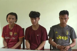 Các đối tượng bị lực lượng chức năng bắt giữ. (Ảnh: TTXVN phát)