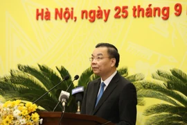 Phó Bí thư Thành ủy Hà Nội Chu Ngọc Anh phát biểu. (Ảnh: Văn Điệp/TTXVN)