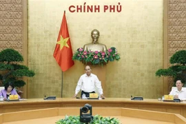 Thủ tướng Nguyễn Xuân Phúc, Chủ tịch Hội đồng Thi đua-Khen thưởng Trung ương phát biểu. (Ảnh: Thống Nhất/TTXVN)