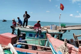 Cơ quan chức năng tỉnh Cà Mau đang điều tra, xác minh làm rõ vụ tranh chấp ngư trường xảy ra ngày 21/2/2024. (Ảnh: TTXVN phát)