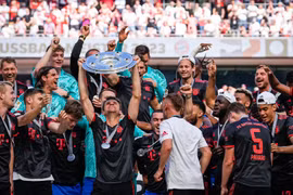 Bayern Munich lên ngôi vô địch Bundesliga mùa giải 2022-23 với 71 điểm bằng điểm với đội á quân nhưng hơn 15 bàn thắng (54 và 39). (Ảnh: Nguồn FCB.com) 