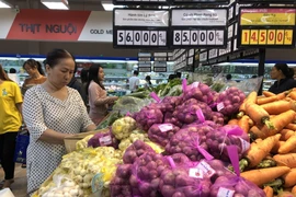 Người dân mua hàng nhu yếu phẩm tại các siêu thị. (Ảnh: Anh Tuấn/TTXVN)