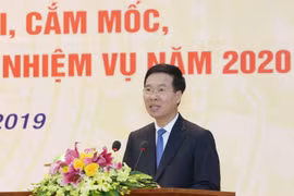 Ông Võ Văn Thưởng, Ủy viên Bộ Chính trị, Bí thư Trung ương Đảng, Trưởng Ban Tuyên giáo Trung ương phát biểu kết luận hội nghị. (Ảnh: Phương Hoa/TTXVN)