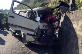 Hiện trường xảy ra vụ tai nạn. (Nguồn: TTXVN phát)