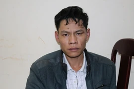 Đối tượng Vì Văn Toán tại cơ quan điều tra. (Ảnh: Xuân Tư/TTXVN)