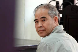 Bị cáo Đinh Bằng My tại phiên xét xử sơ thẩm. (Ảnh: Trung Kiên/TTXVN)