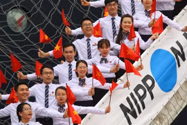 Thanh niên Việt Nam tham gia chương trình tàu Thanh niên Đông Nam Á và Nhật Bản năm 2019. (Ảnh: Thanh Vũ/TTXVN)