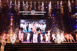 Chương trình văn nghệ tại lễ hội. (Ảnh: Xuân Khu/TTXVN)