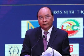 Thủ tướng Nguyễn Xuân Phúc phát biểu. (Ảnh: Dương Giang/TTXVN)
