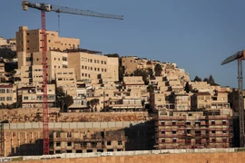 Công trình xây dựng khu định cư Do Thái Ramat Shlomo ở Jerusalem. (Nguồn: AFP/TTXVN)
