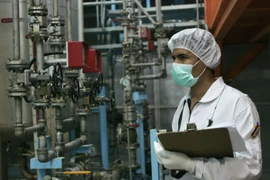 Nhân viên kỹ thuật Iran làm việc tại cơ sở làm giàu urani Isfahan ở cách thủ đô Tehran 420km về phía nam ngày 3/2/2007. (Nguồn: AFP/TTXVN)