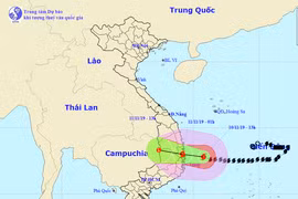 Vị trí và đường đi của cơn bão. (Nguồn: nchmf.gov.vn)