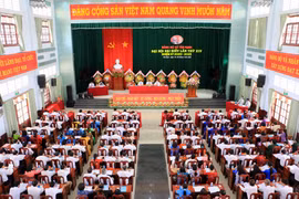 Vĩnh Long tổ chức Đại hội điểm Đảng bộ xã Tân Hạnh, huyện Long Hồ. (Ảnh: Phạm Minh Tuấn/TTXVN)