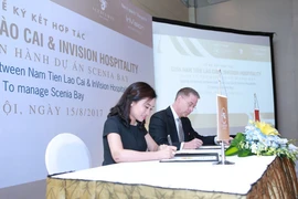 Lễ ký kết giữa Nam Tiến Lào Cai và InVision Hospitality, ngày 15/8. (Ảnh: BTC)