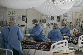 Chăm sóc bệnh nhân COVID-19 tại Brazil. (Ảnh: AFP/TTXVN)