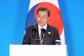 Tổng thống Hàn Quốc Moon Jae-in. (Ảnh: Yonhap/TTXVN)
