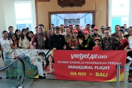 Lễ khai trương đường bay thẳng Hà Nội - Bali. (Ảnh: Vietnam+)