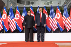 Cuộc gặp thượng đỉnh Mỹ-Triều tại Singapore hồi năm 2018. (Ảnh: Wikipedia)
