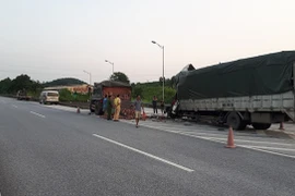 Hiện trường vụ tai nạn. (Ảnh: Tuấn Anh/TTXVN)