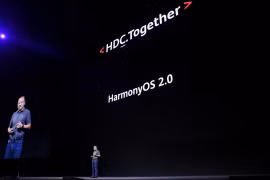 Lễ ra mắt phiên bản hệ điều hành HarmonyOS 2.0. (Ảnh: CGTN)
