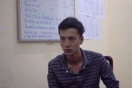 Đối tượng Nguyễn Hải Dương tại cơ quan điều tra. (Ảnh: Đậu Tất Thành/TTXVN)