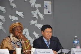 Ông Nguyễn Khắc Hiếu (phải) phát biểu tại buổi tọa đàm. (Ảnh: Bích Hà/Vietnam+)