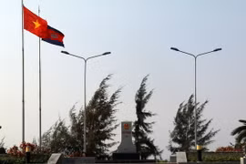 Cột mốc đặc biệt số 314 trên tuyến biên giới đất liền Việt Nam-Campuchia. (Ảnh: Lê Huy Hải/TTXVN)