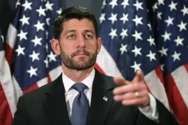 Chủ tịch Hạ viện Mỹ Paul Ryan phát biểu trong một cuộc họp báo ở thủ đô Washington. (Nguồn: AFP/TTXVN)