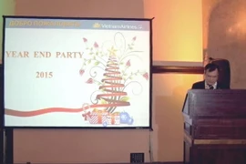 Ông Nguyễn Hữu Tùng, Giám đốc Cơ quan Đại diện Vietnam Airlines tại Nga, phát biểu tại Hội nghị. (Ảnh: Duy Trinh-Quang Vinh/Vietnam+)