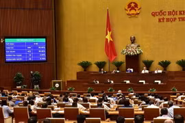 Quốc hội biểu quyết thông qua Luật An ninh mạng với tỷ lệ tán thành 86,86%. (Ảnh: Dương Giang/TTXVN)