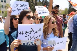 Đình công phản đối các chính sách kinh tế ở Amman, Jordan ngày 6/6. (Nguồn: EPA-EFE/TTXVN)
