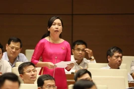 Đại biểu Quốc hội tỉnh Bình Định Lý Tiết Hạnh phát biểu. (Ảnh: Phương Hoa/TTXVN)