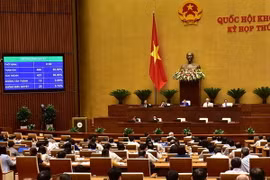 Quốc hội biểu quyết thông qua Luật An ninh mạng với tỷ lệ tán thành 86,86%. (Ảnh: Dương Giang/TTXVN)