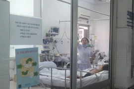 Bệnh nhân nhiễm cúm A/H1N1 nguy kịch đang được cách ly điều trị tại Bệnh viện Chợ Rẫy. (Ảnh: Đinh Hằng/TTXVN)