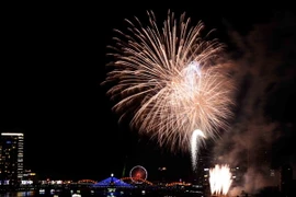 Màn trình diễn pháo hoa của đội Thụy Điển. (Ảnh: Trần Lê Lâm/TTXVN)