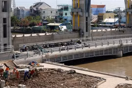 Cống thủy lợi Kênh Nhánh, thành phố Rạch Giá (Kiên Giang). (Ảnh: Lê Huy Hải/TTXVN)