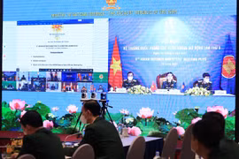 Quang cảnh hội nghị trực tuyến. (Ảnh: Trọng Đức/TTXVN)
