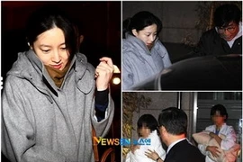 Lee Young Ae ra về từ bệnh viện. (Nguồn: Internet)