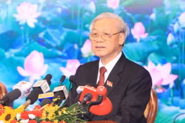 Tổng Bí thư Nguyễn Phú Trọng phát biểu chỉ đạo Đại hội. (Ảnh: Thống Nhất/TTXVN) 